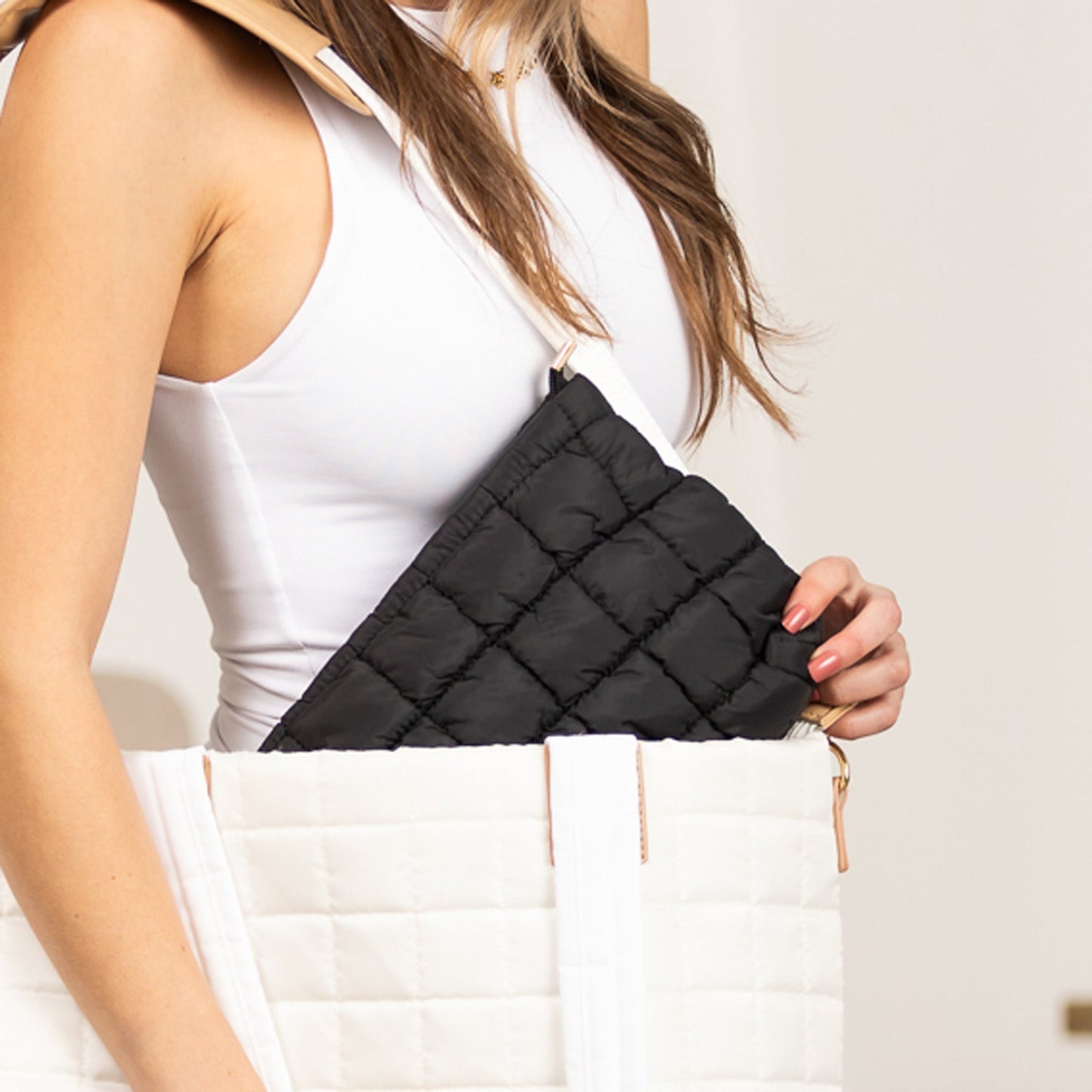 Lainey Quilted Puffer Clutch Bag