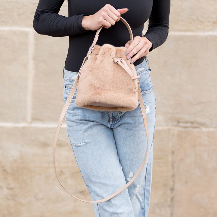 Elle Convertible Plush Top Handle Crossbody Bag