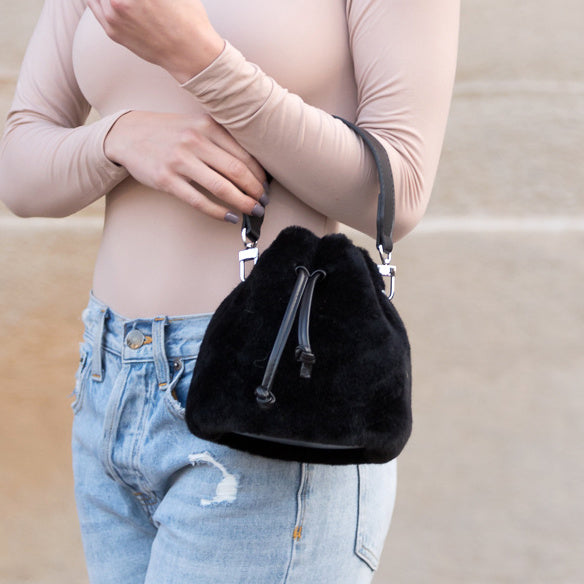 Elle Convertible Plush Top Handle Crossbody Bag