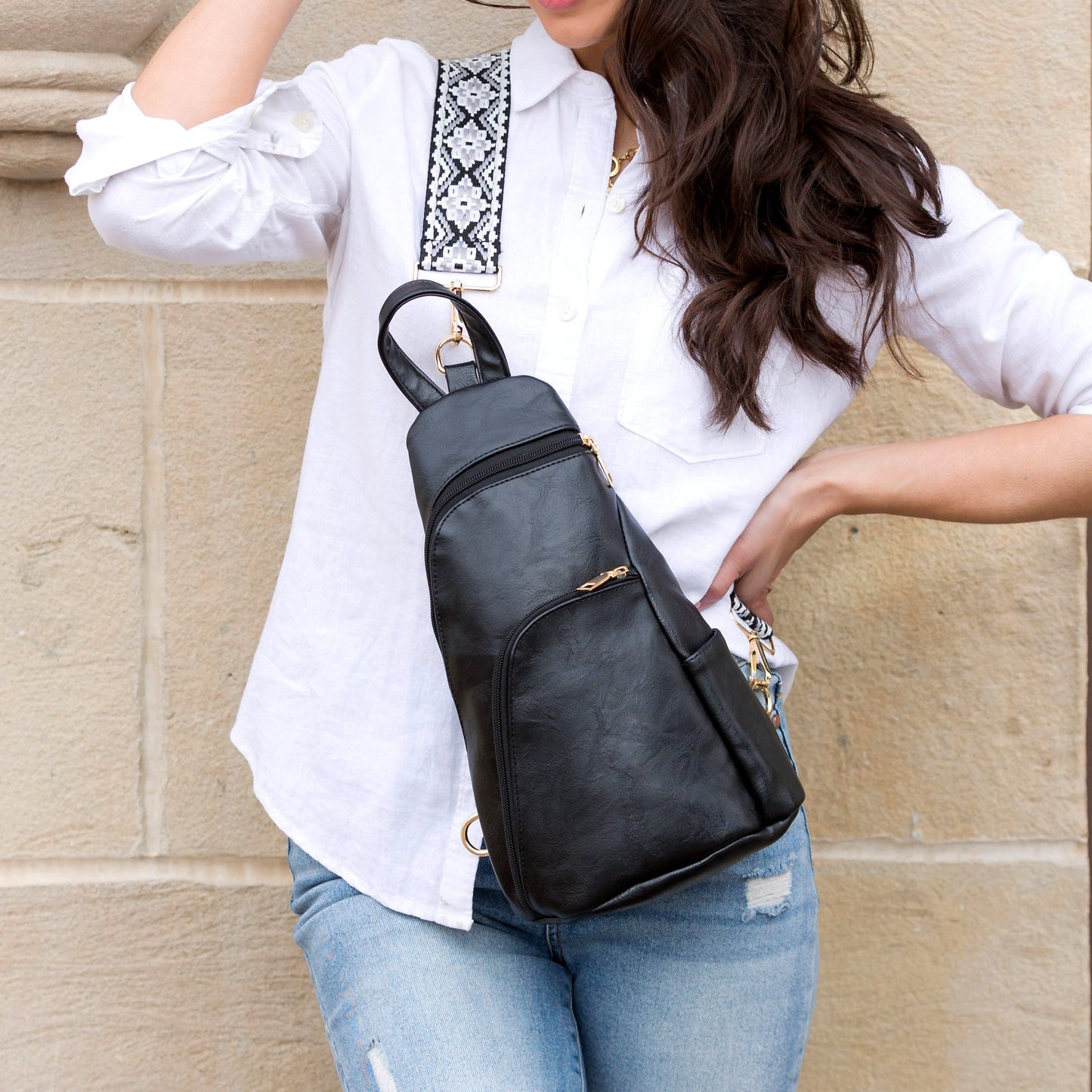 Evie Vegan Leather Crossbody Sling Bag
