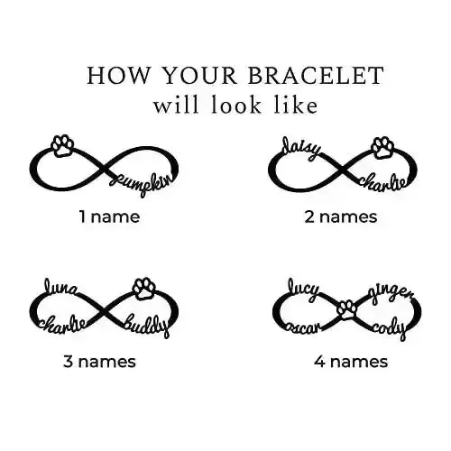 Custom Personalized Pet Name Bracelet, Pet Memorial Bracelet, Dog Cat Mom Bracelet