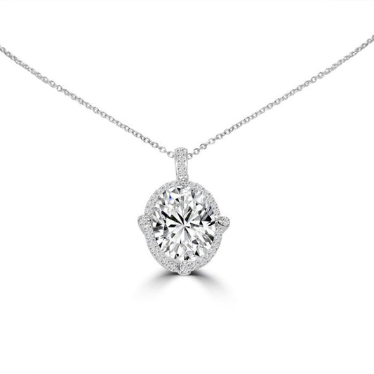 Intensely Radiant 6CT Oval Cubic Zirconia Pendant Necklace