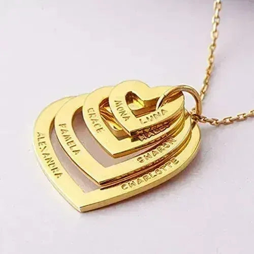 Custom Mom Heart Necklace, Personalized Grandma Jewelry, Nana Necklace