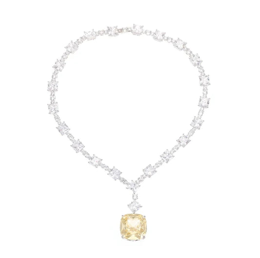 Exquisite 9.5CT Cubic Zirconia Pendant Necklace