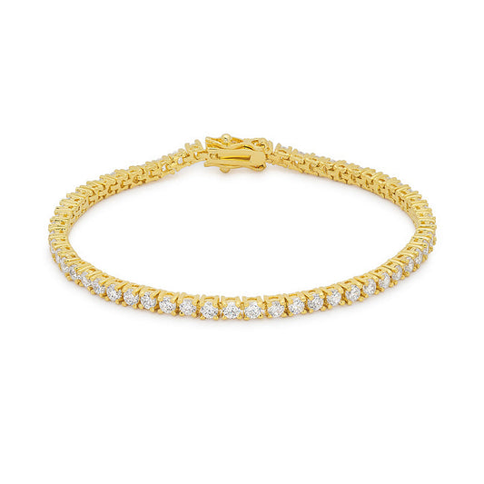 18K Gold Plated Victorian 11.4CT Cubic Zirconia Tennis 8 Inch Bracelet