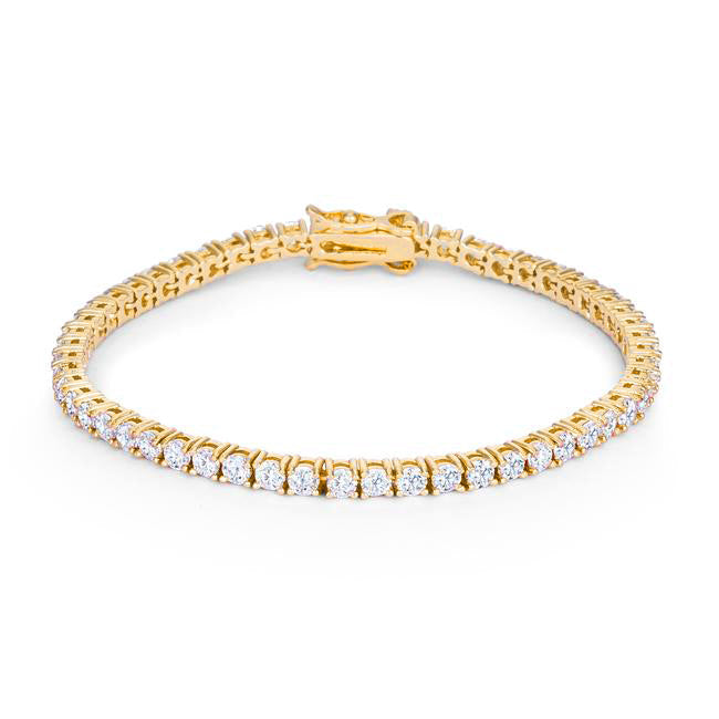 18K Gold-plated Victorian Cubic Zirconia Tennis 7 Inch Bracelet