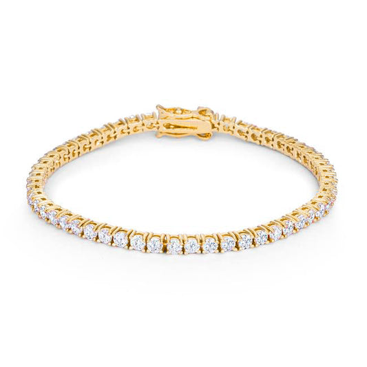 18K Gold-plated Victorian Cubic Zirconia Tennis 7 Inch Bracelet
