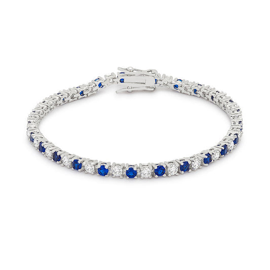 Stunning Sapphire Blue Cubic Zirconia Tennis Bracelet