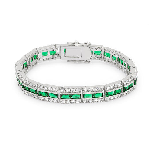 Elegant Emerald Green 5.1CT Tennis Bracelet