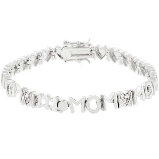 MOM .75CT Cubic Zirconia Charm Bracelet