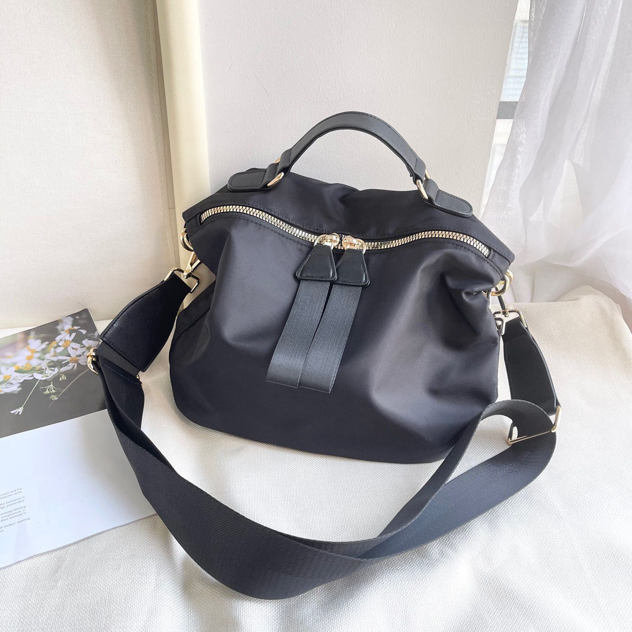 Demi Nylon Hobo Crossbody Bag