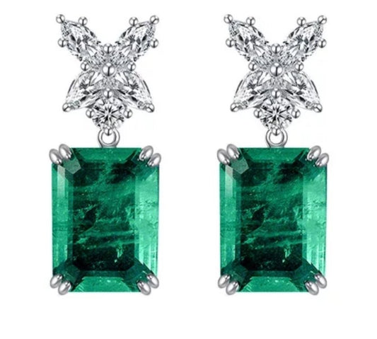 Timeless Classic 16CT Emerald Cut Cubic Zirconia Earrings