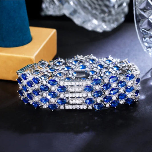 Cubic Zirconia Couture Wide Bracelet