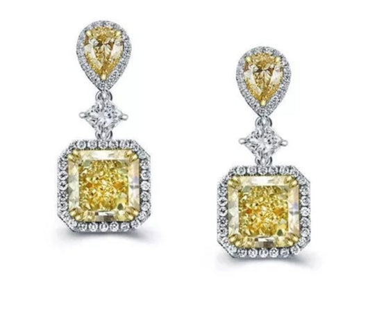 Radiant 18CT Sterling Silver Cubic Zirconia Drop Earrings