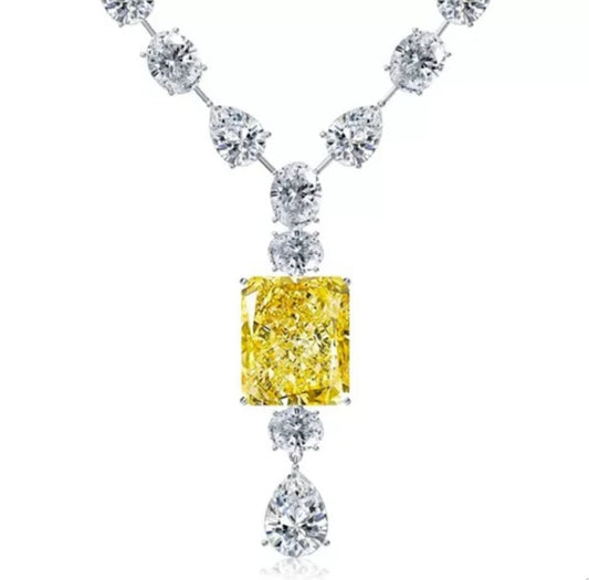 Exquisite Cubic Zirconia Statement Pendant Necklace