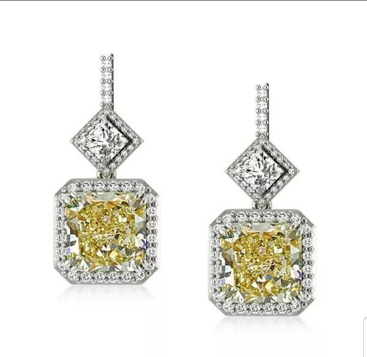 Cubic Zirconia Geometric Sterling Silver Earrings