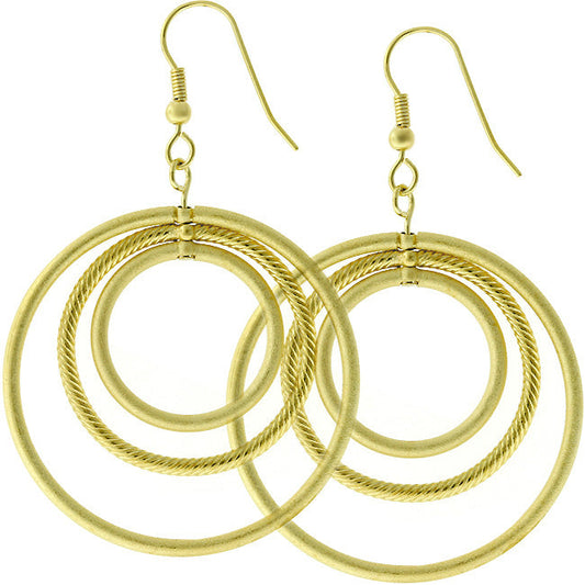 Golden Illusion Dangle Hoop Earrings