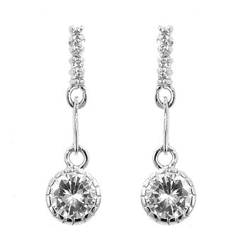 Simple Cubic Zirconia Drop Dangle Earrings