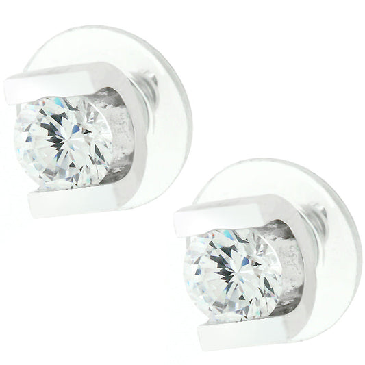 Brilliant Set Cubic Zirconia Stud Earrings