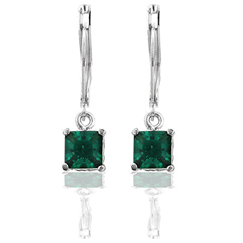 Forest Green Cubic Zirconia Drop Earrings
