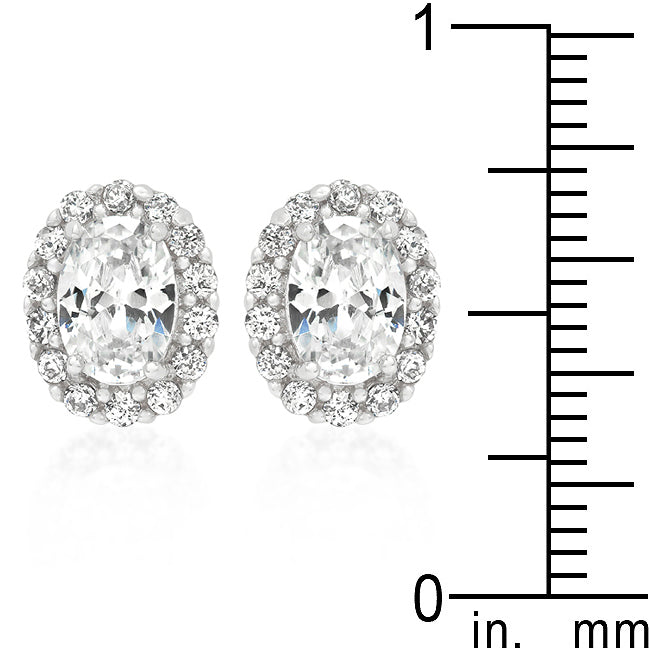Classic Clear Oval Estate Stud Earrings