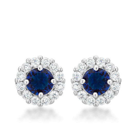 Bella Bridal Earrings in Sapphire Blue