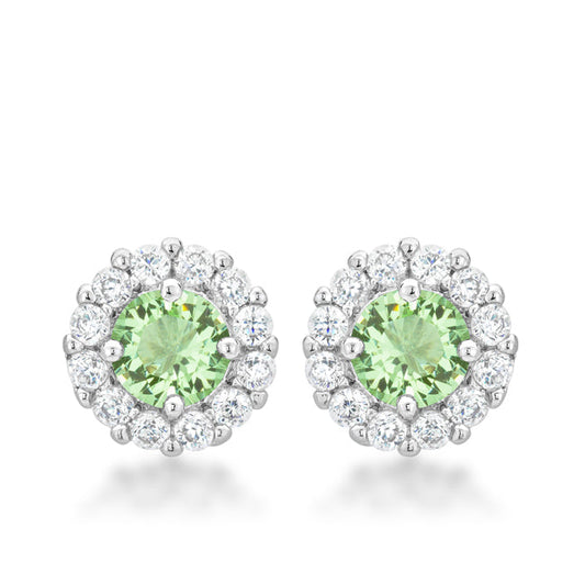 Bella Bridal Earrings in Light Green Peridot