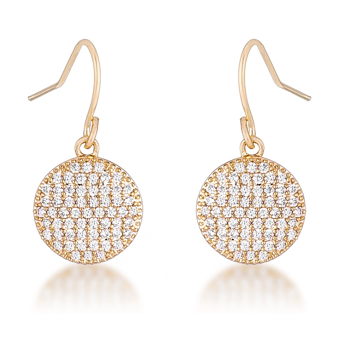 Sparkly .6 Ct Elegant Pave CZ Gold-Plated Earrings