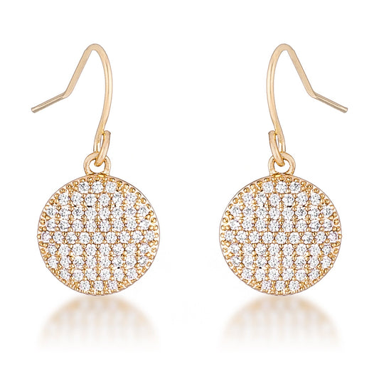 Sparkly .6 Ct Elegant Pave CZ Gold-Plated Earrings