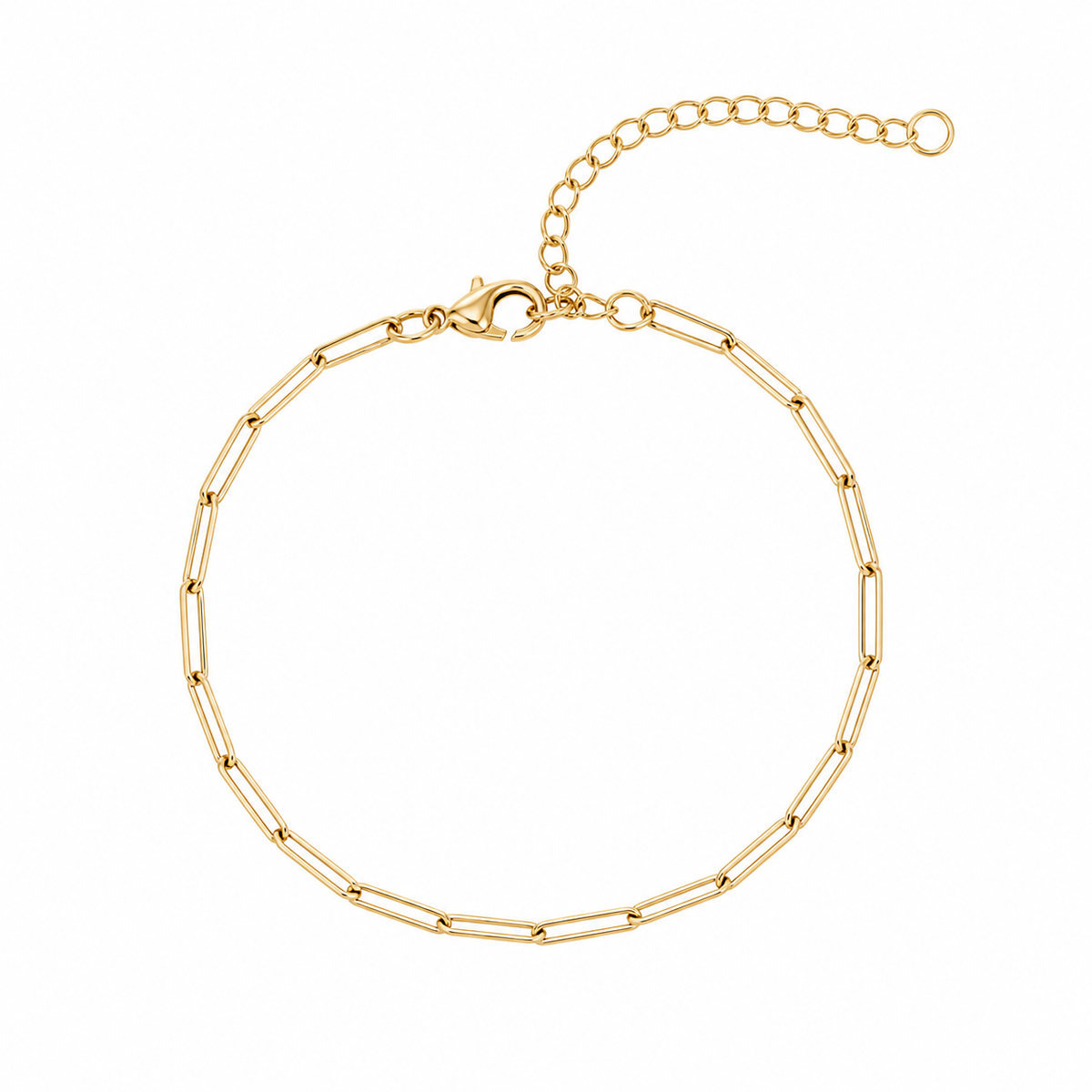 Everyday 18K Gold-Filled 7.4mm x 3.6mm Minimalist Paperclip Chain 6.5 Inch Bracelet