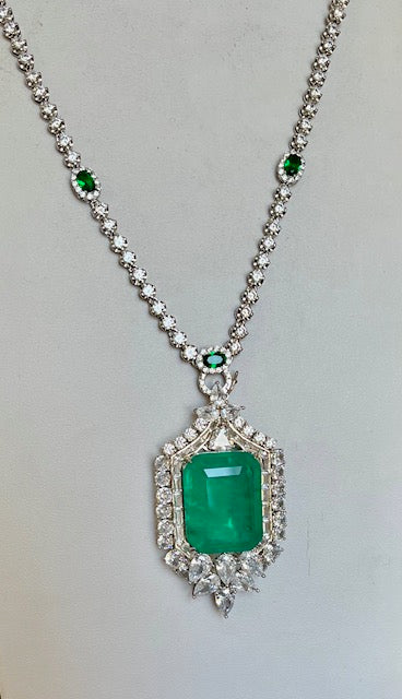 Gorgeous Colombian Emerald Fusion Luxury Statement Necklace