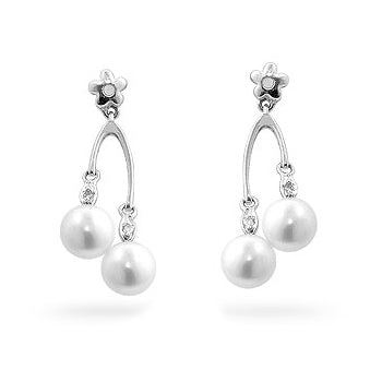 Pretty 14K Gold Plated Dual Pearl Drops