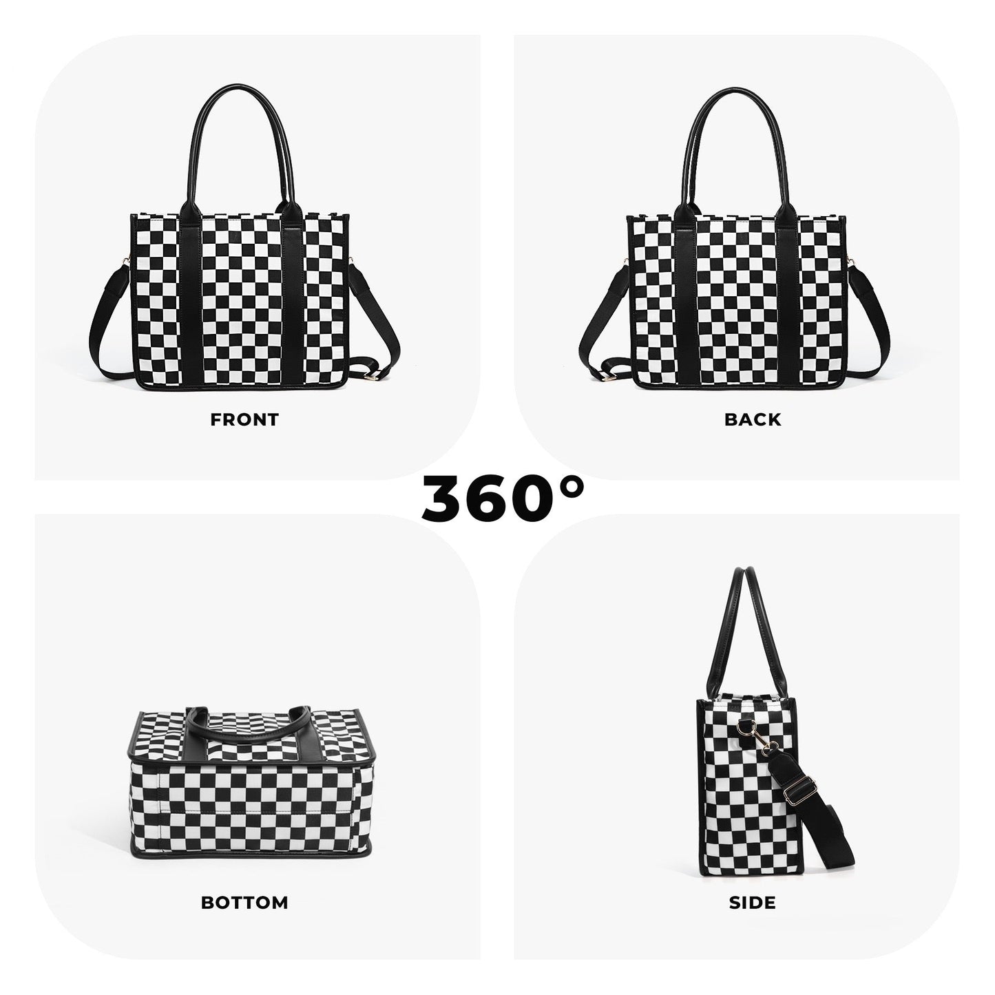 Dallas Checkered Tote Bag