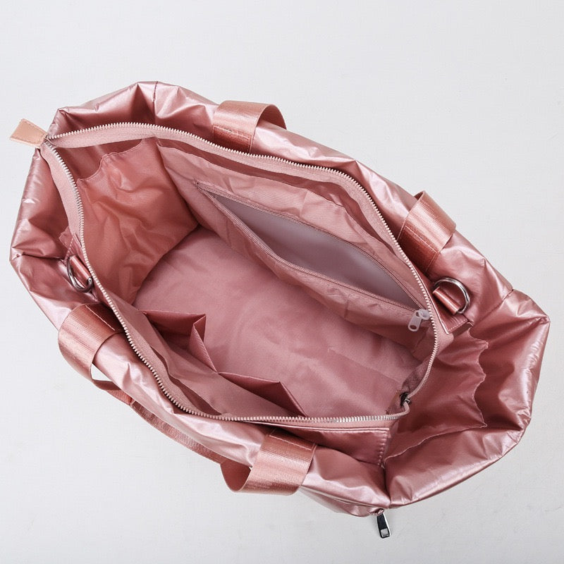 Metallic Puffer Tote Bag