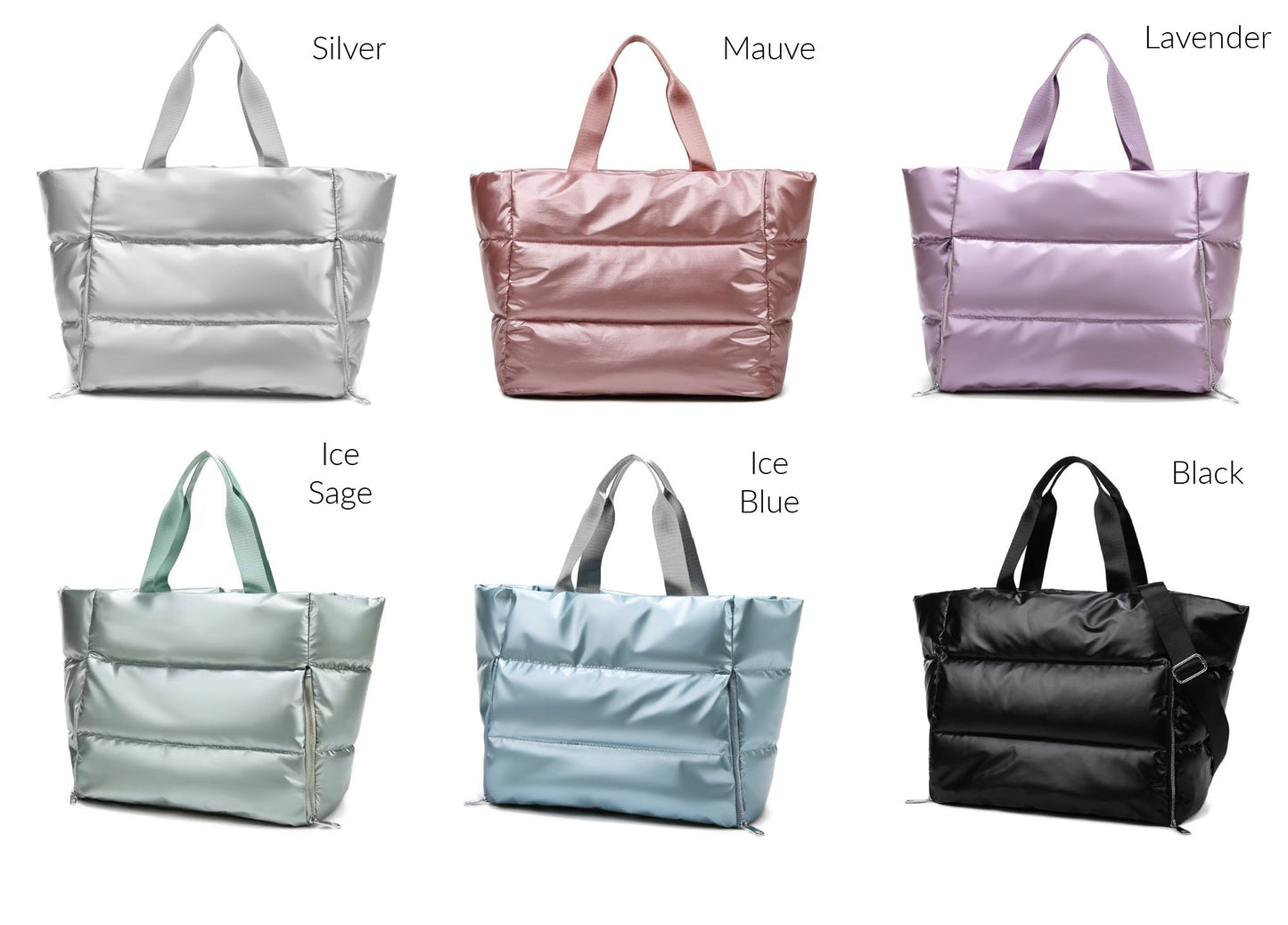 Metallic Puffer Tote Bag