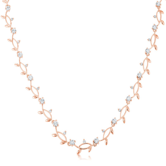 Elegant 18K Rose Gold Plated Vineyard Necklace