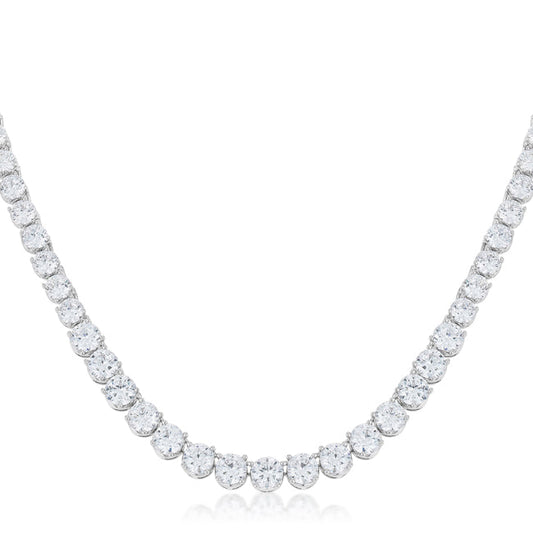 Glamorous Graduated Cubic Zirconia Necklace
