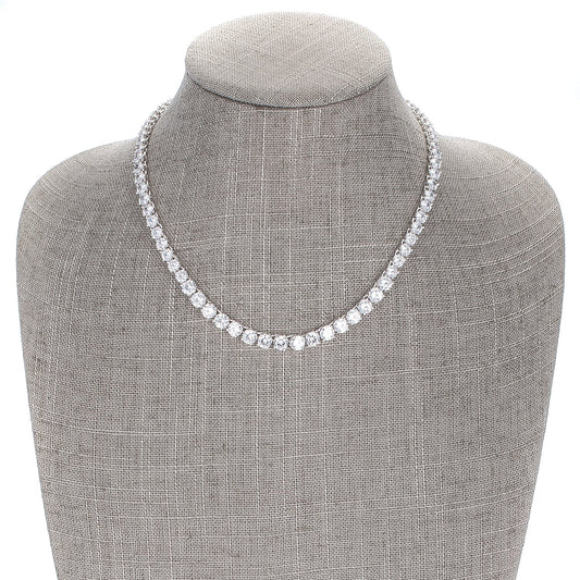 Glamorous Graduated Cubic Zirconia Necklace