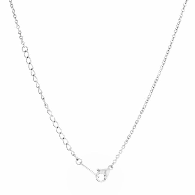 Rhodium Stainless Steel Arrow Necklace