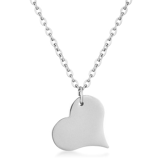 Silvertone Heart Pendant Necklace