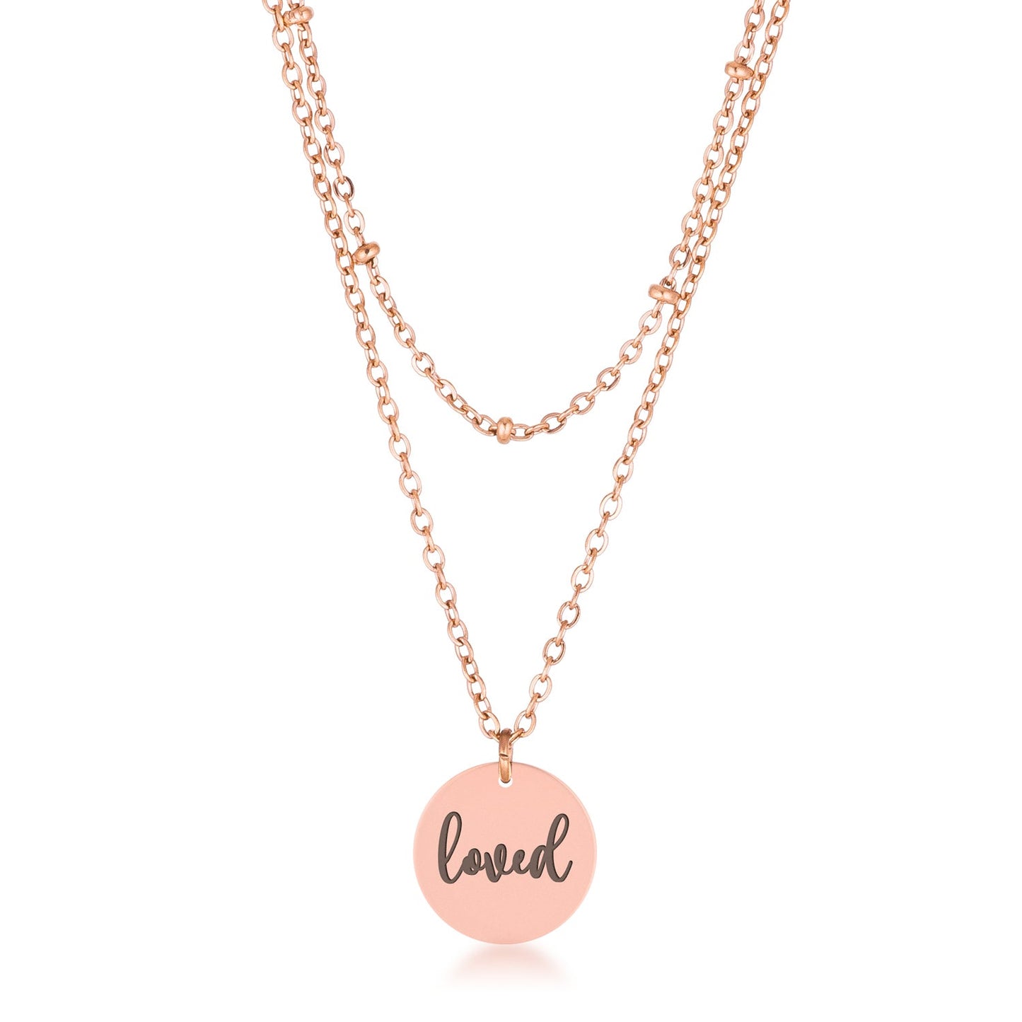 Delicate Rose Gold Plated Loved Necklace