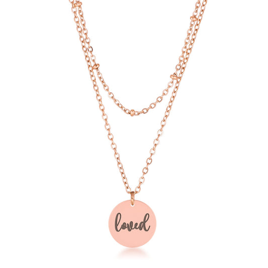 Delicate Rose Gold Plated Loved Necklace