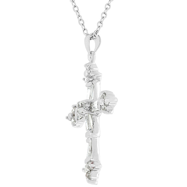 Brilliant Cubic Zirconia Cross Pendant Necklace