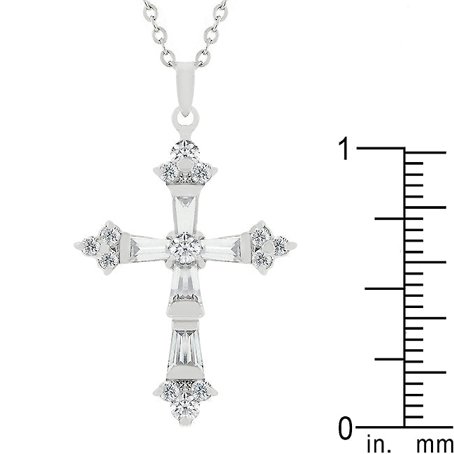 Brilliant Cubic Zirconia Cross Pendant Necklace