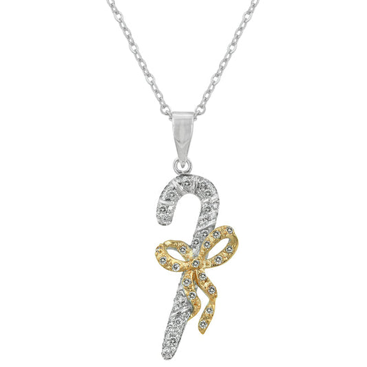 Candy Cane Cubic Zirconia Pendant Necklace