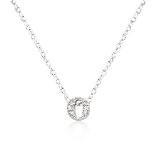 Micro-Pave Initial O Pendant Necklace