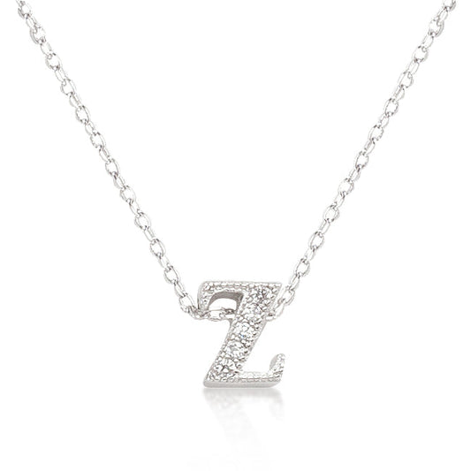 Micro-Pave Initial Z Pendant Necklace