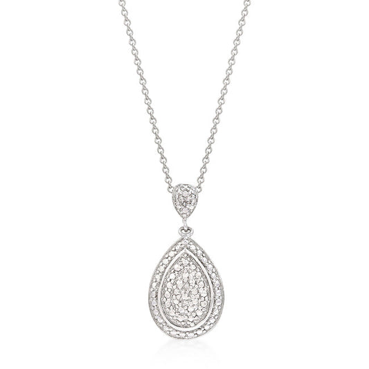 Teardrop Pave CZ Pendant Necklace