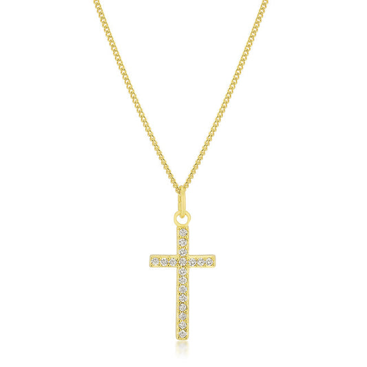 Simple Golden Cross Pendant Necklace