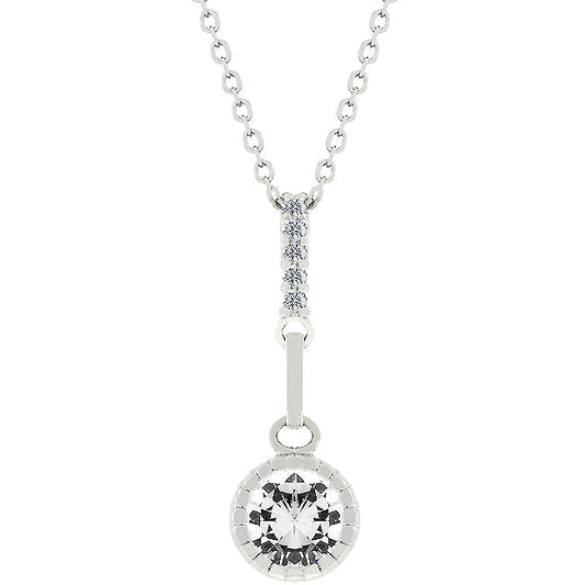 Clear Drop 1.81CT Pendant Necklace